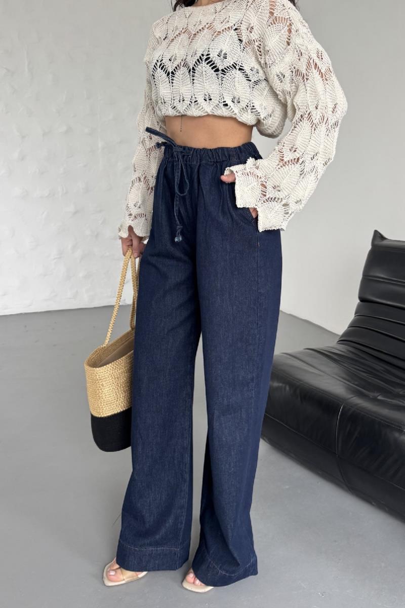 Beli Lastikli Palazzo Pantolon 7076-17-(S-XL)
