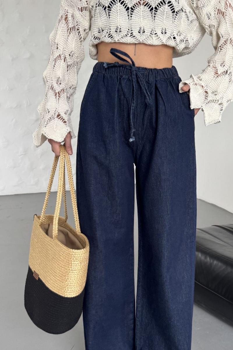 Beli Lastikli Palazzo Pantolon 7076-17-(S-XL)