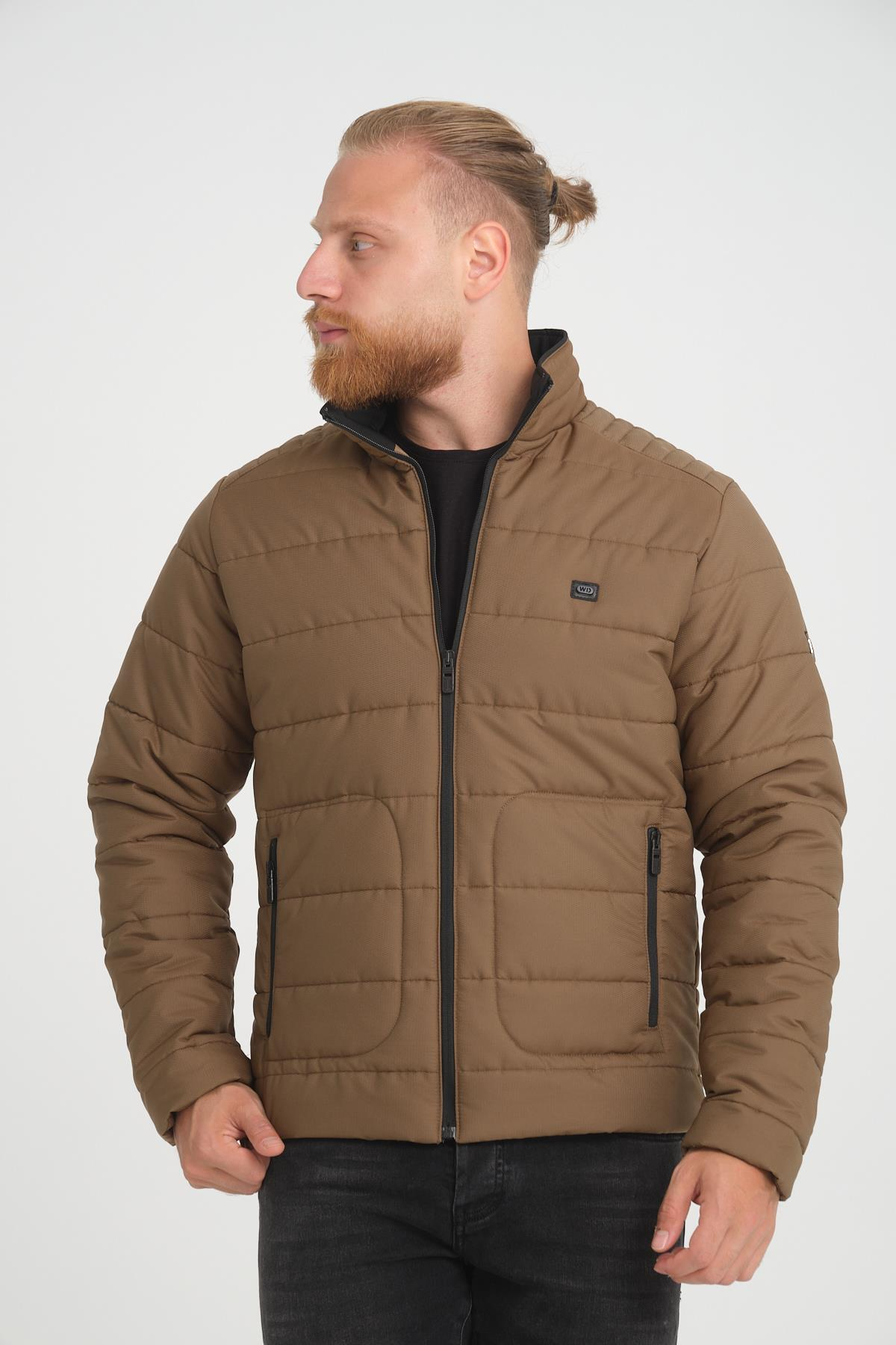 Wholesale Camel Ripstop Stand Collar Waterproof Jacket 3084C