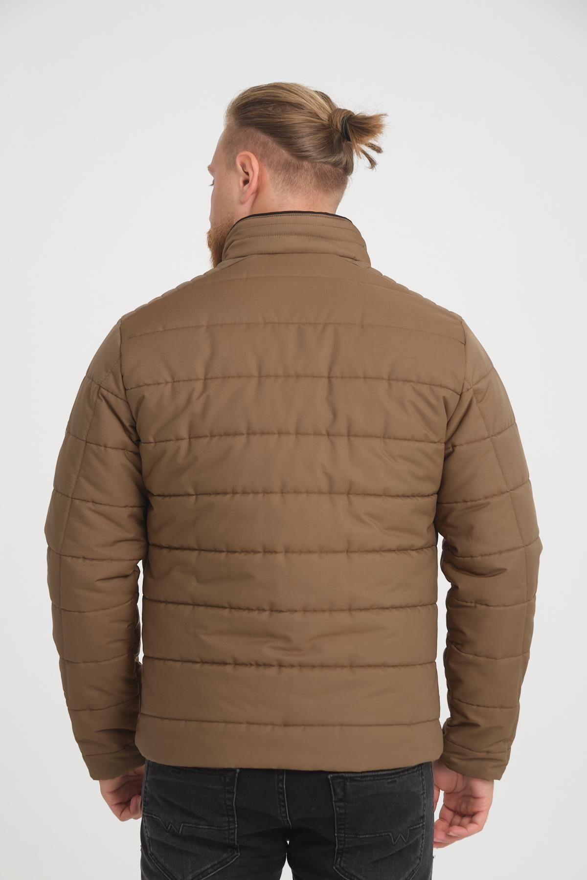 Wholesale Camel Ripstop Stand Collar Waterproof Jacket 3084C