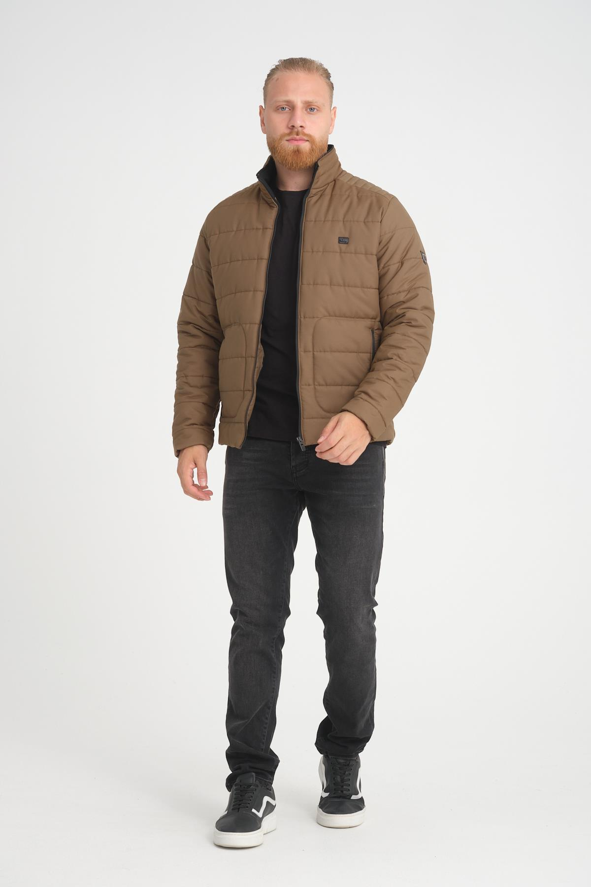 Wholesale Camel Ripstop Stand Collar Waterproof Jacket 3084C