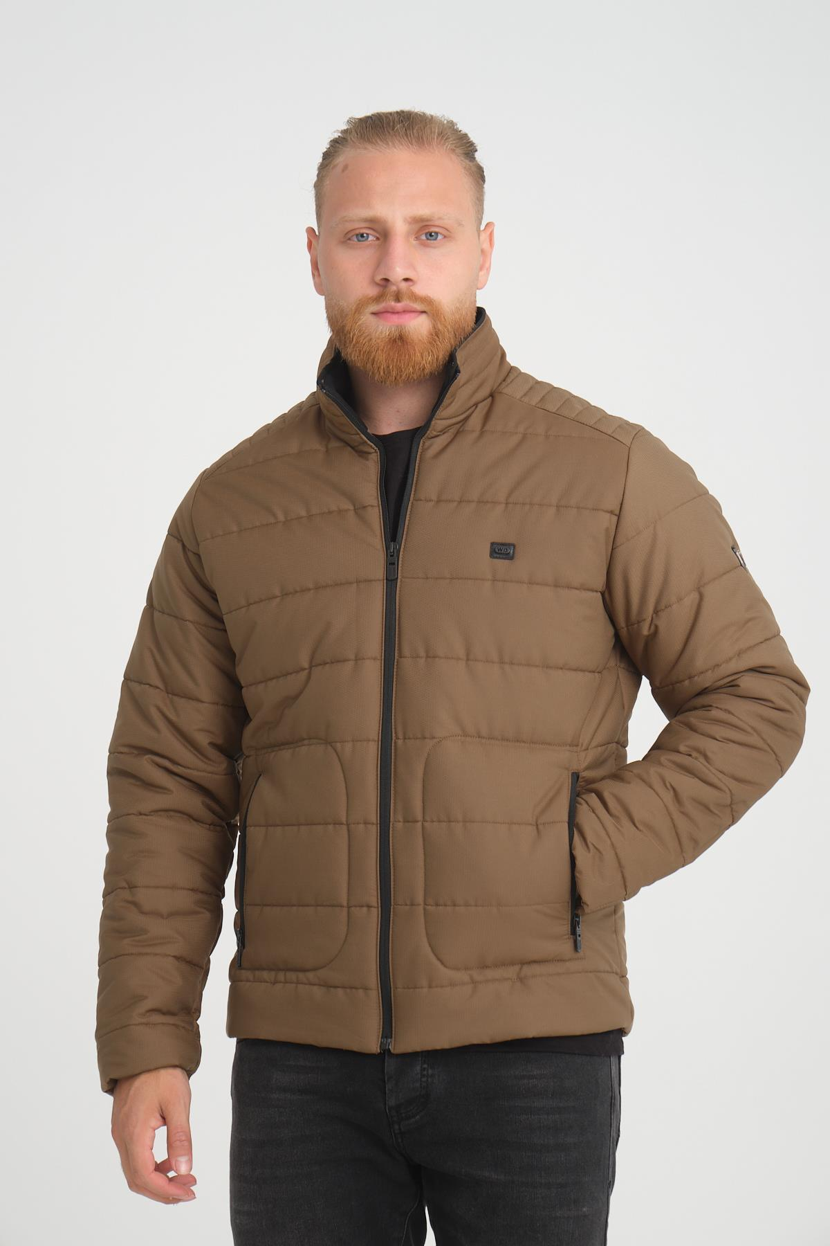 Wholesale Camel Ripstop Stand Collar Waterproof Jacket 3084C