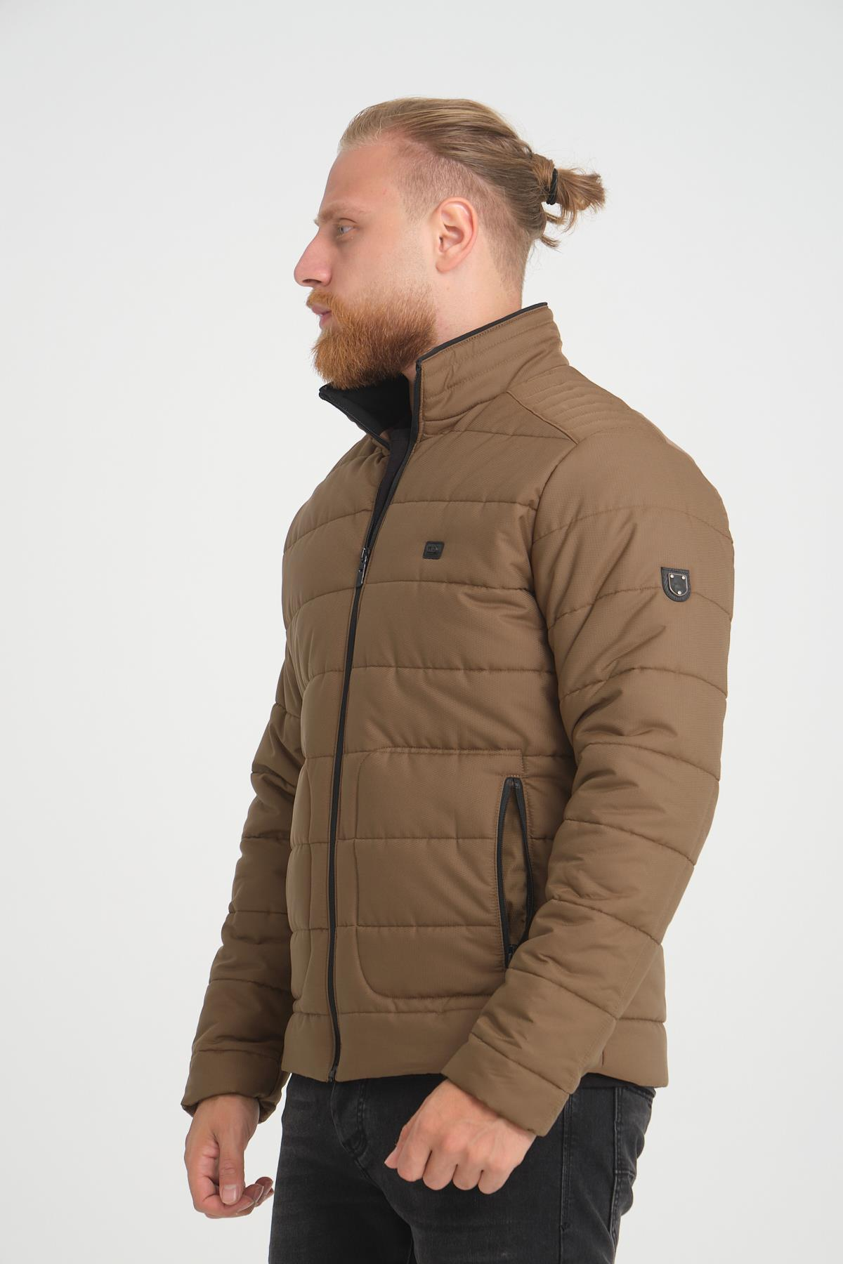 Wholesale Camel Ripstop Stand Collar Waterproof Jacket 3084C