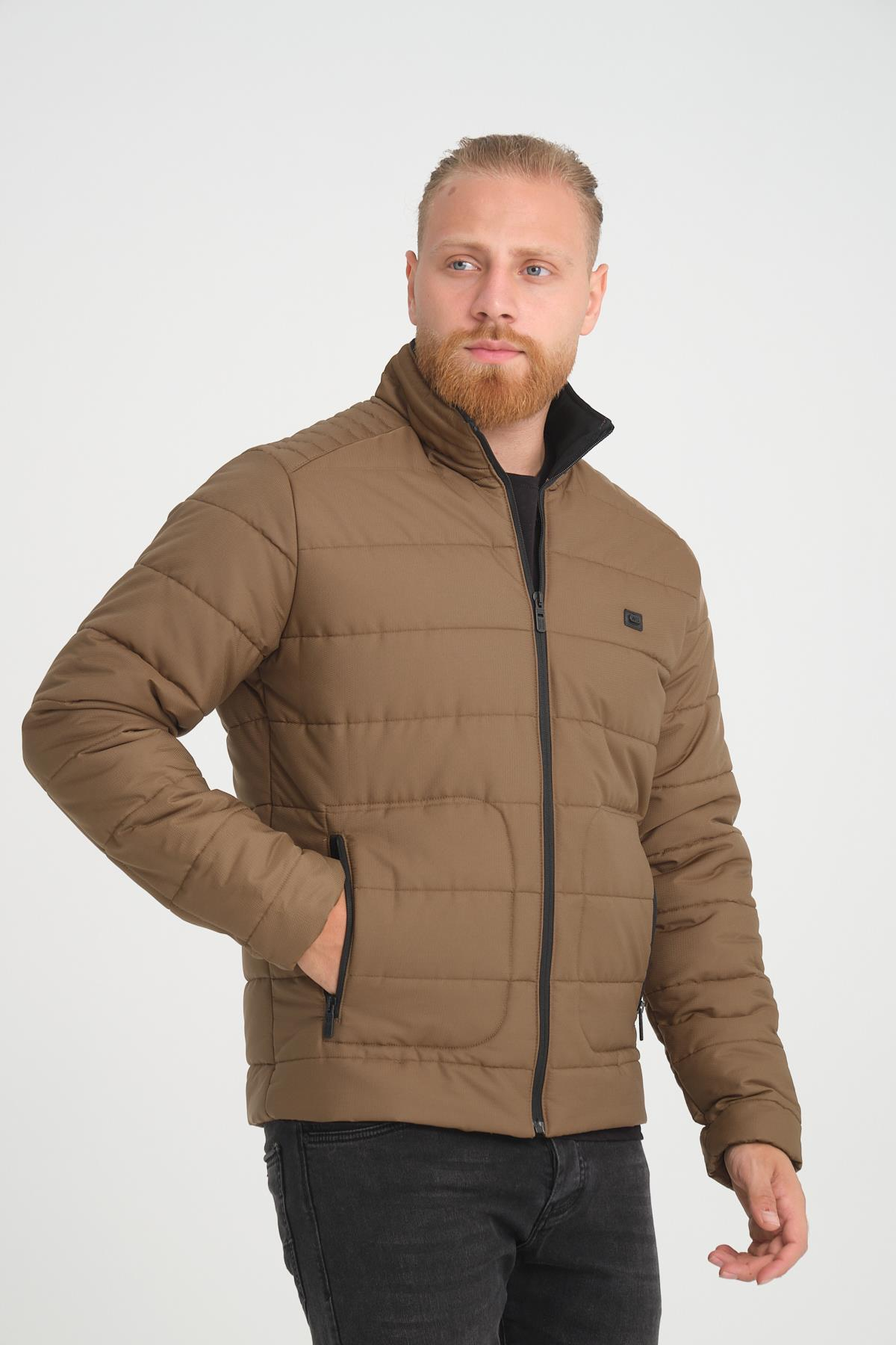 Wholesale Camel Ripstop Stand Collar Waterproof Jacket 3084C