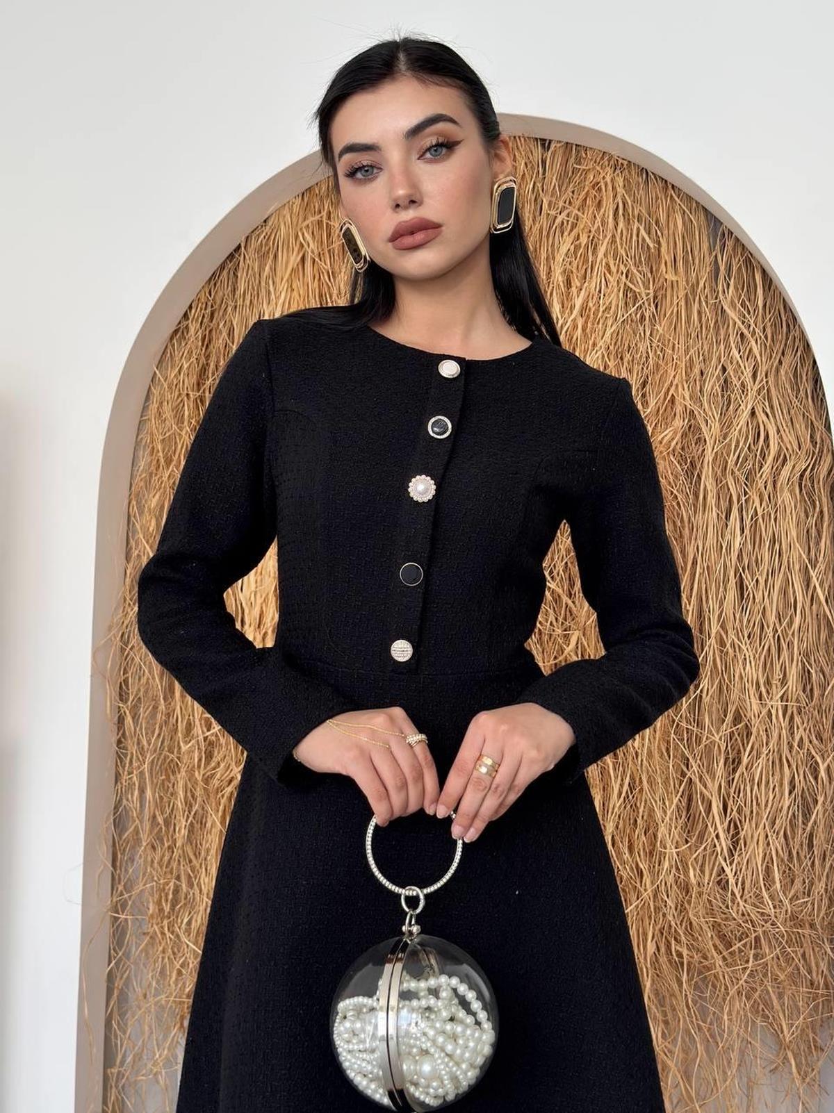 Cast Button Detailed Dress