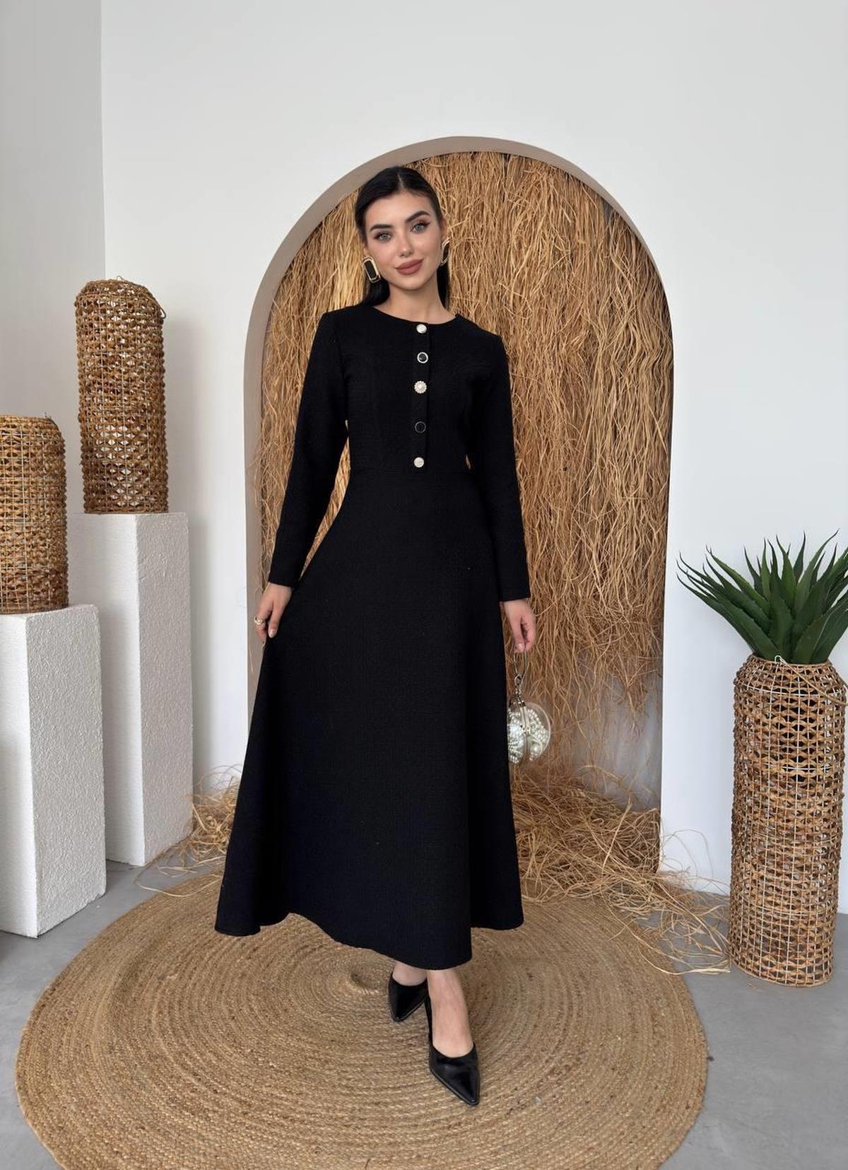 Cast Button Detailed Dress