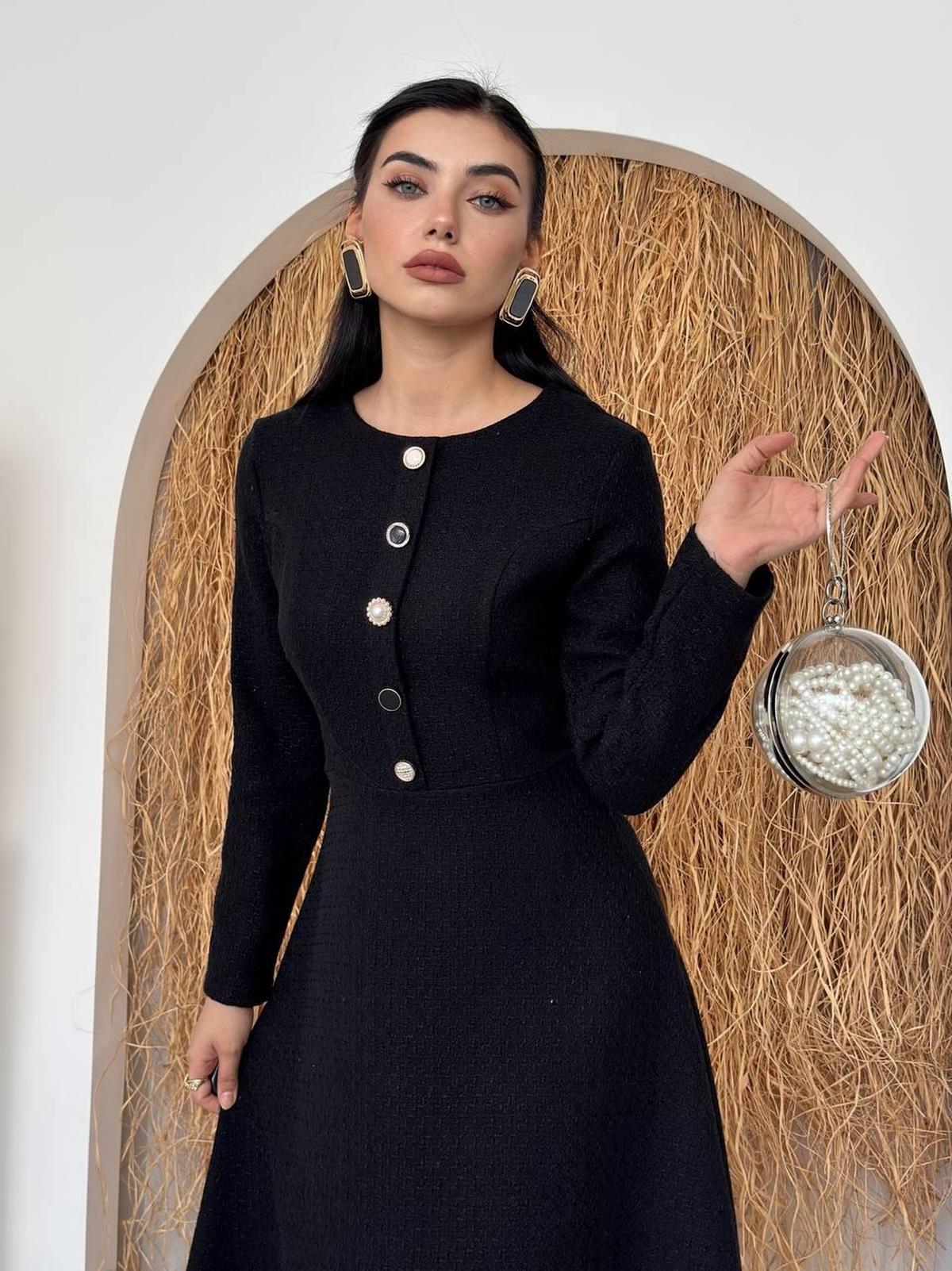 Cast Button Detailed Dress
