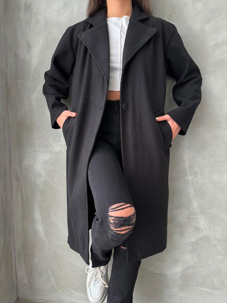 Düğmeli Cepli Kaşe Toptan Ceket - Siyah | TOPSHOW