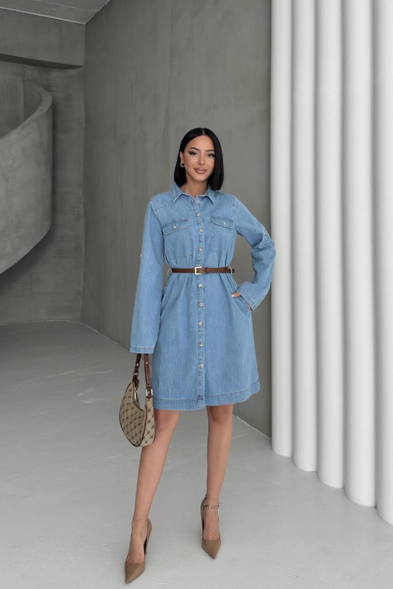 Düğmeli Uzun Gömlek 6102-26-(S-XL)