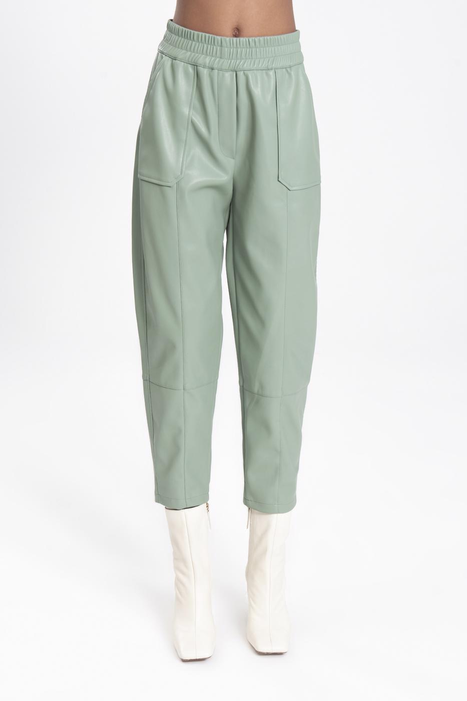 Faux leather jogger pants