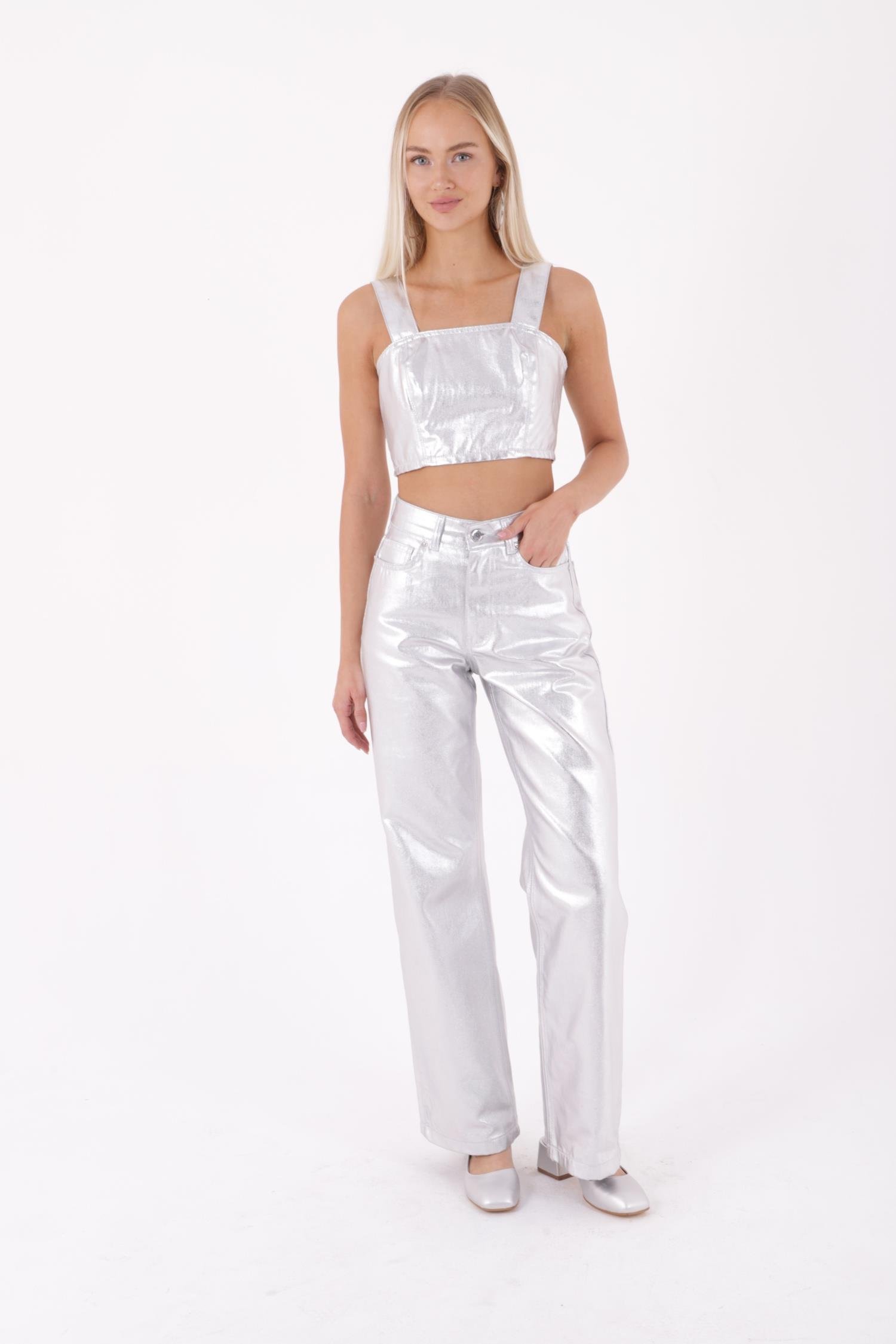 Fermuarlı Askılı Kot Büstiyer 408-46-(S-XL)
