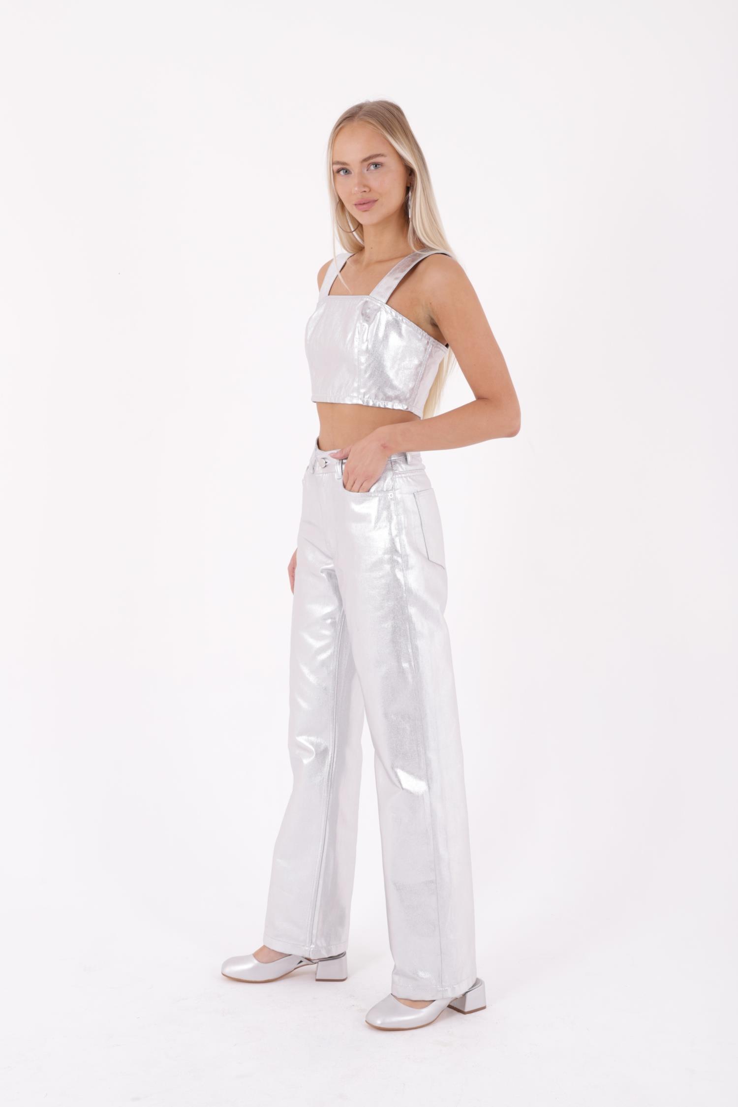 Fermuarlı Askılı Kot Büstiyer 408-46-(S-XL)