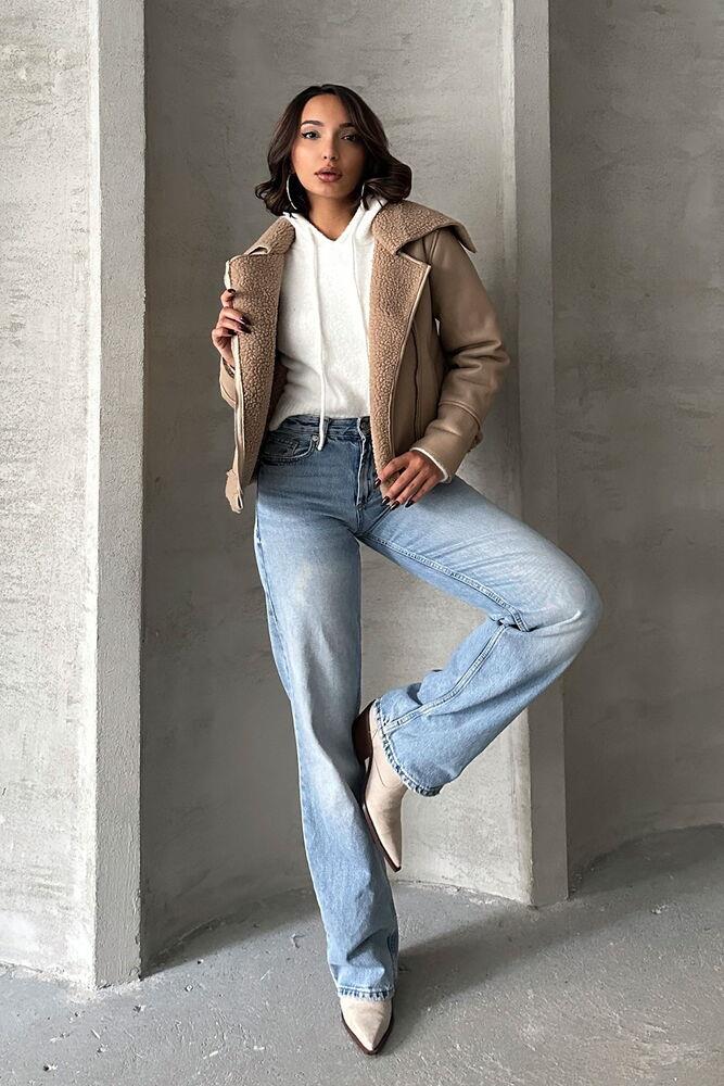 Fermuarlı Deri Toptan Toptan Mont - Koyu Taş | TOPSHOW