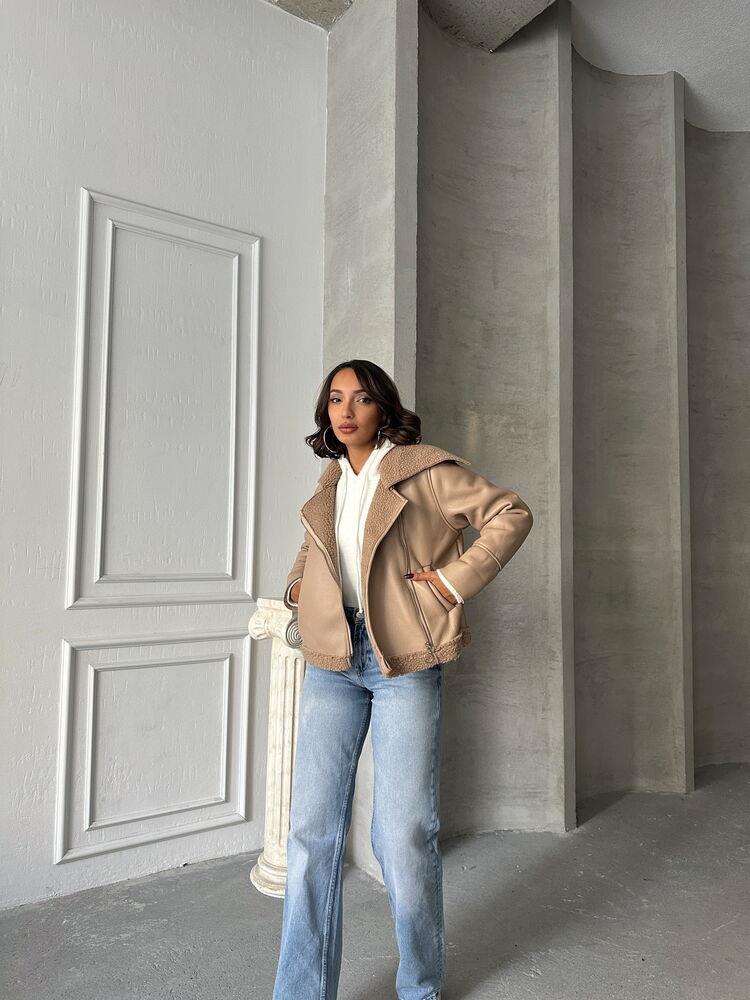 Fermuarlı Deri Toptan Toptan Mont - Koyu Taş | TOPSHOW