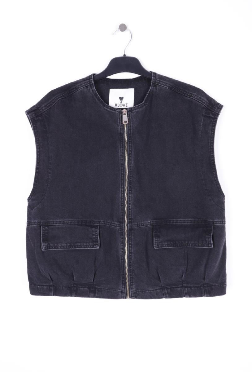 Fermuarlı Oversize Kot Yelek 6073-23-(S+L+4)