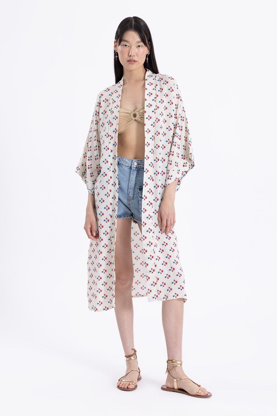 Floral Print Kimono