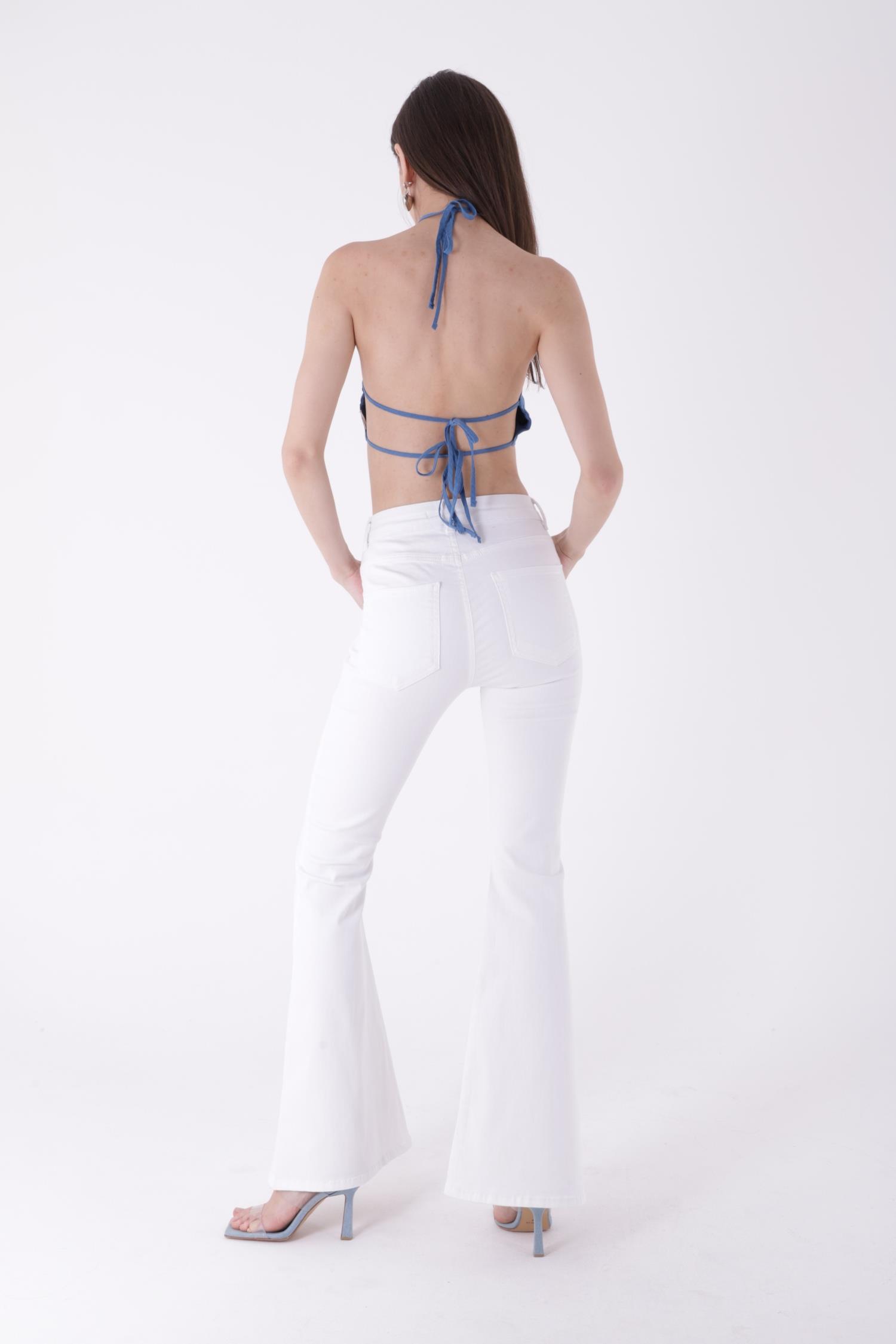 Geniş İspanyol Kot Pantolon 7067-50B(30-36)