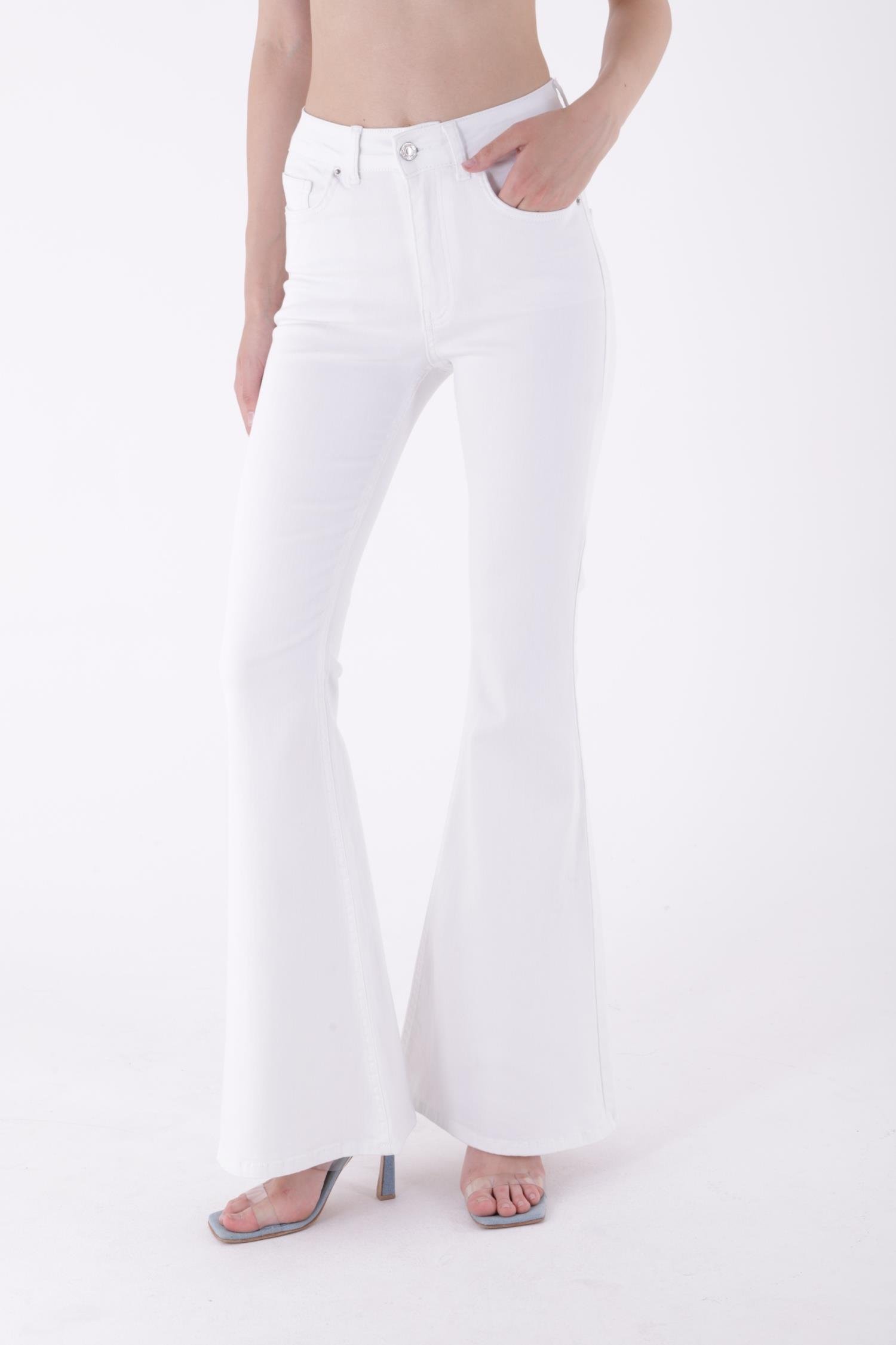 Geniş İspanyol Kot Pantolon 7067-50B(30-36)