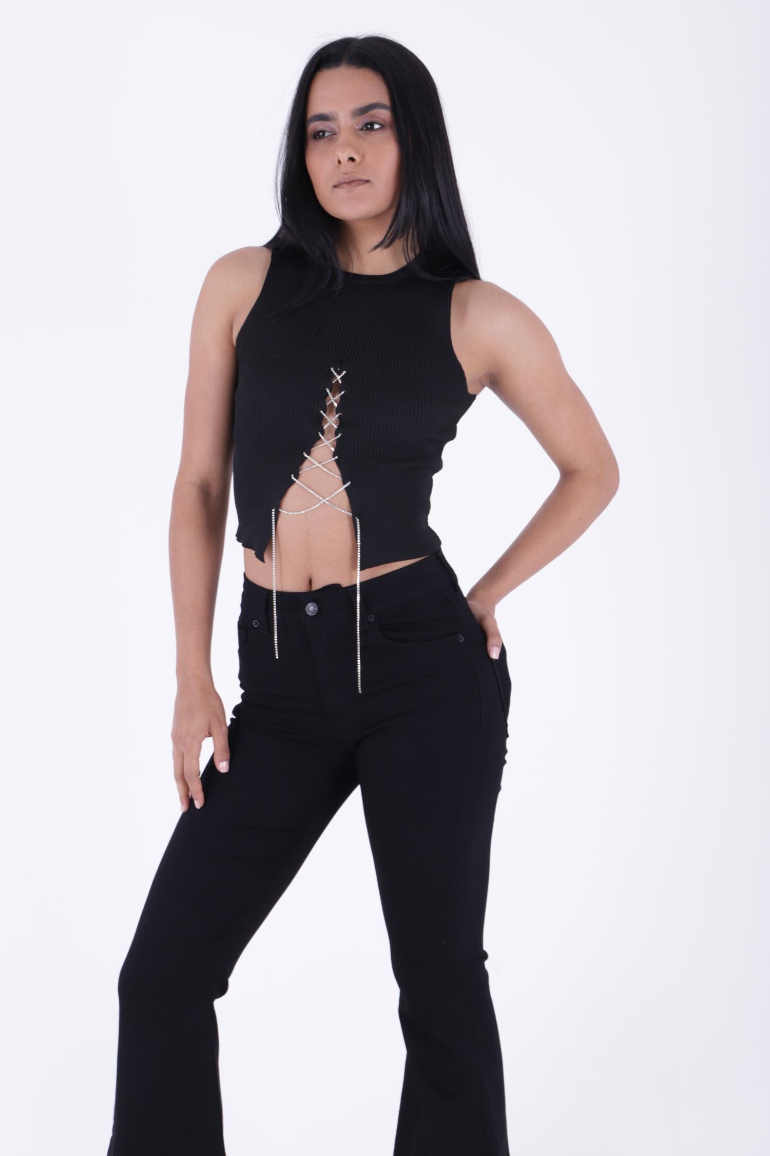 Geniş İspanyol Kot Pantolon 7067-50B(30-36)