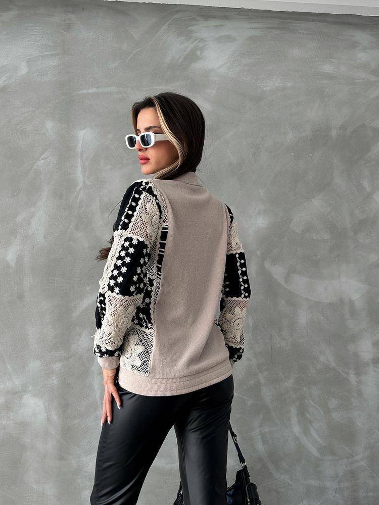 Gübür Detaylı Toptan Ceket - Taş | TOPSHOW