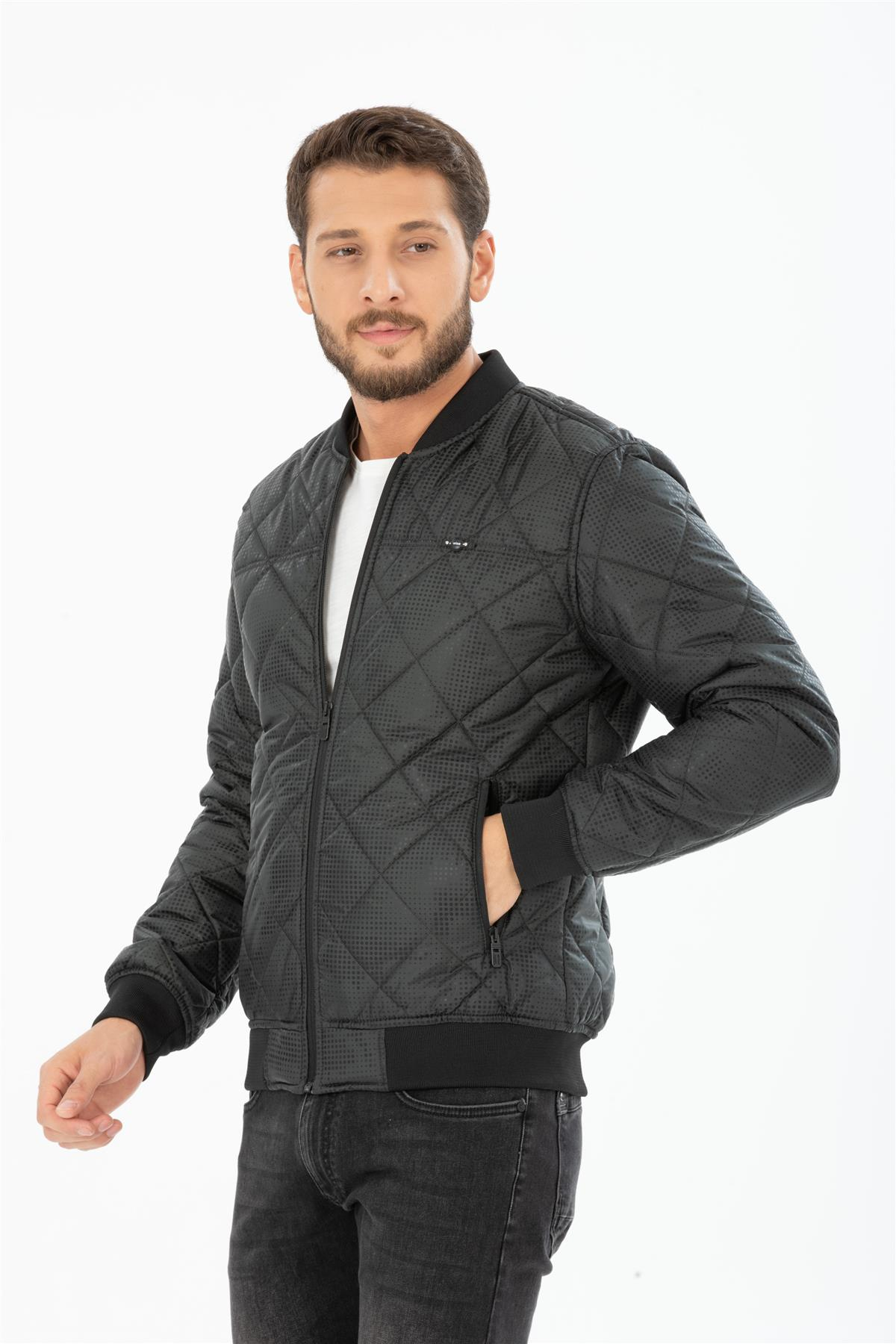 Wholesale Khaki Dot Printed Pilot Jacket 35734H