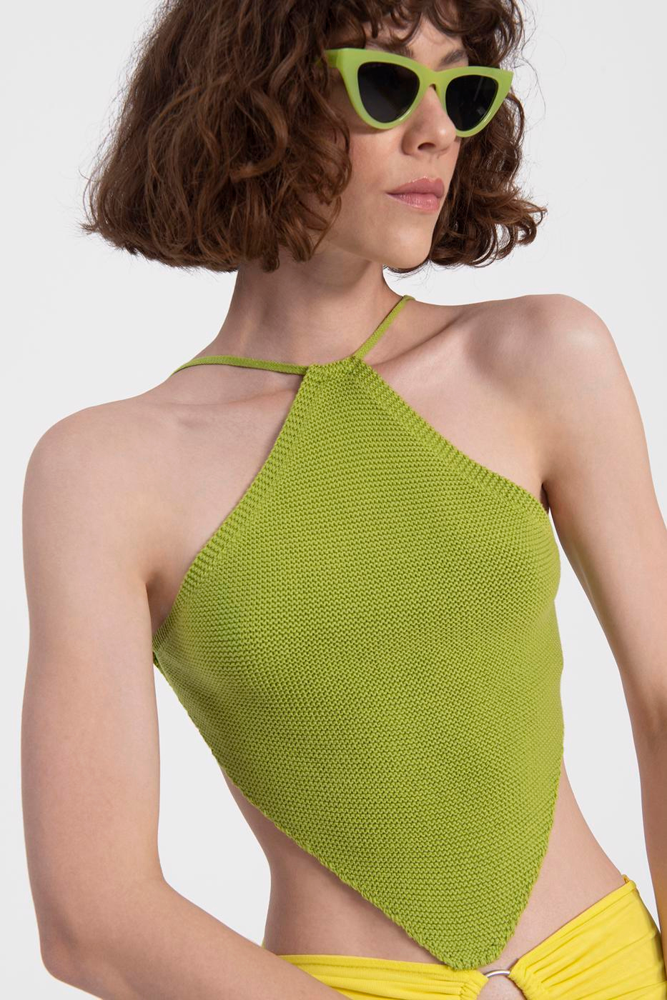 Handkerchief hem knitted bustier