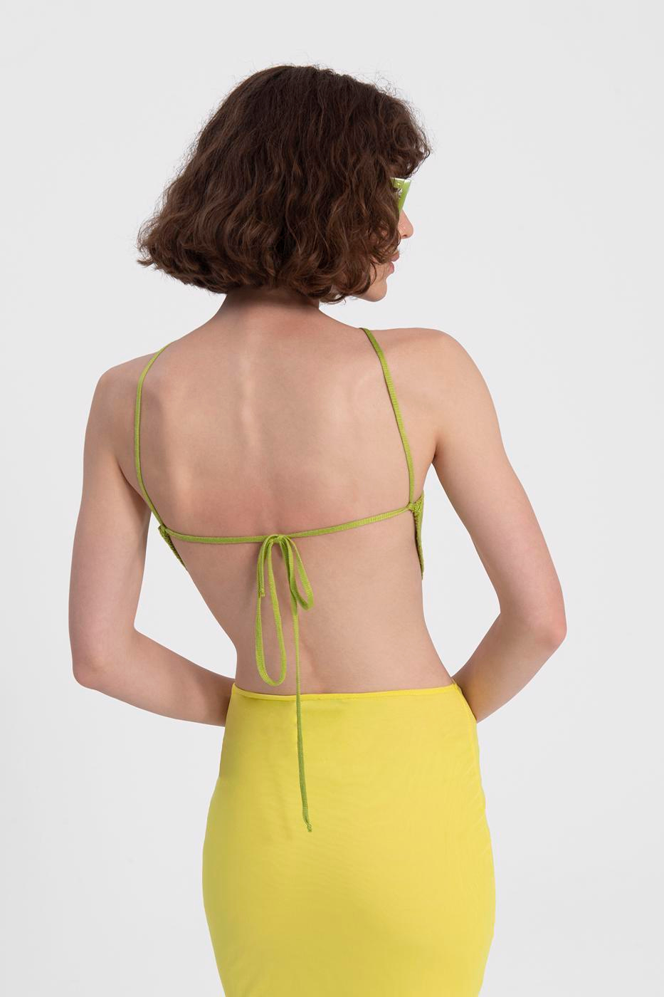 Handkerchief hem knitted bustier