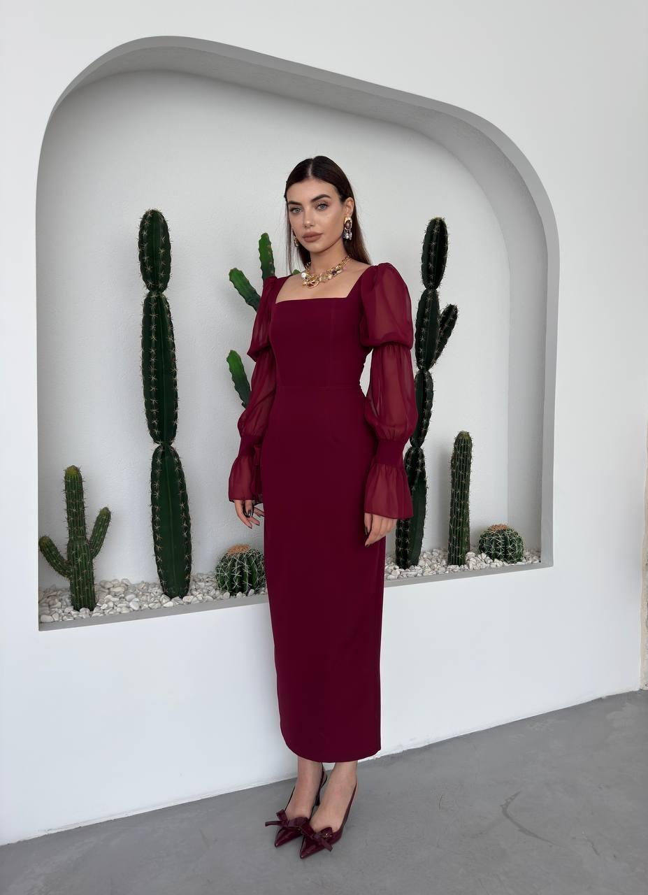 Hare Sleeves Ruffle Detailed Dress