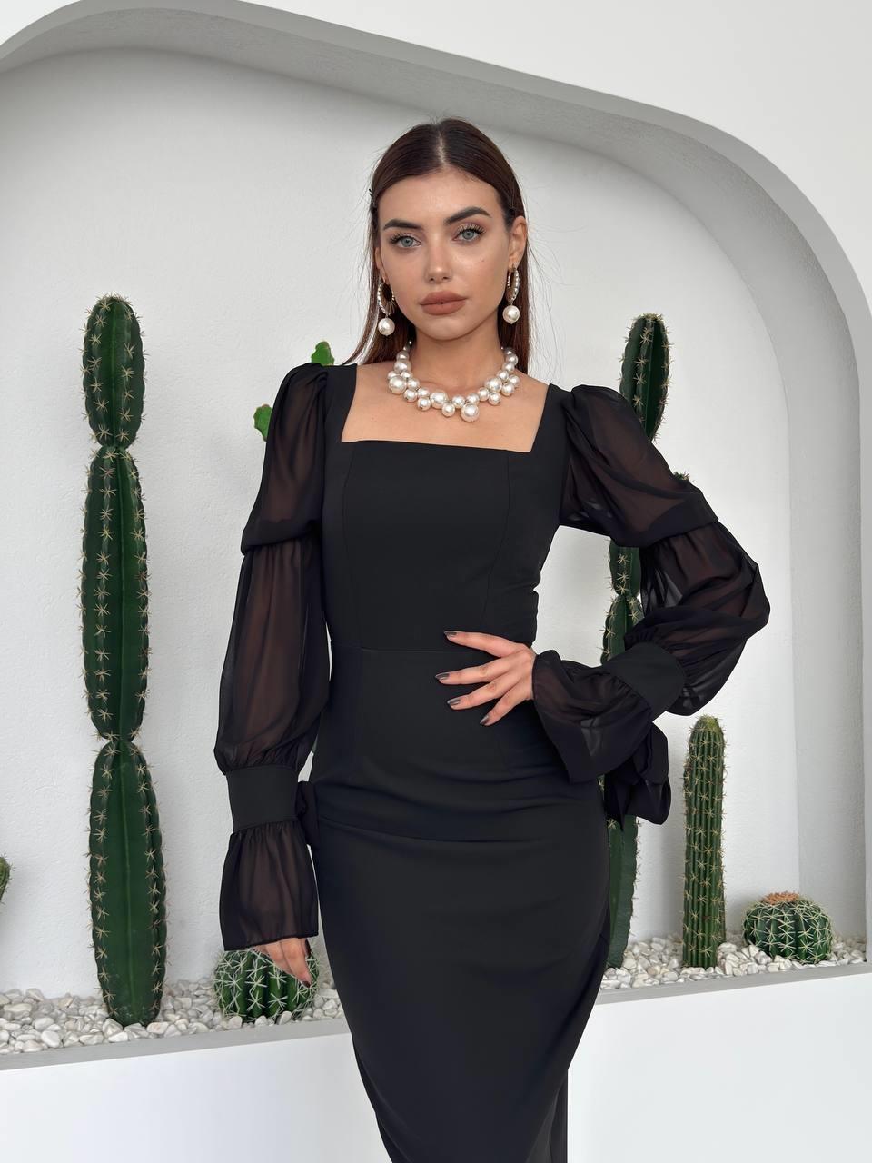 Hare Sleeves Ruffle Detailed Dress