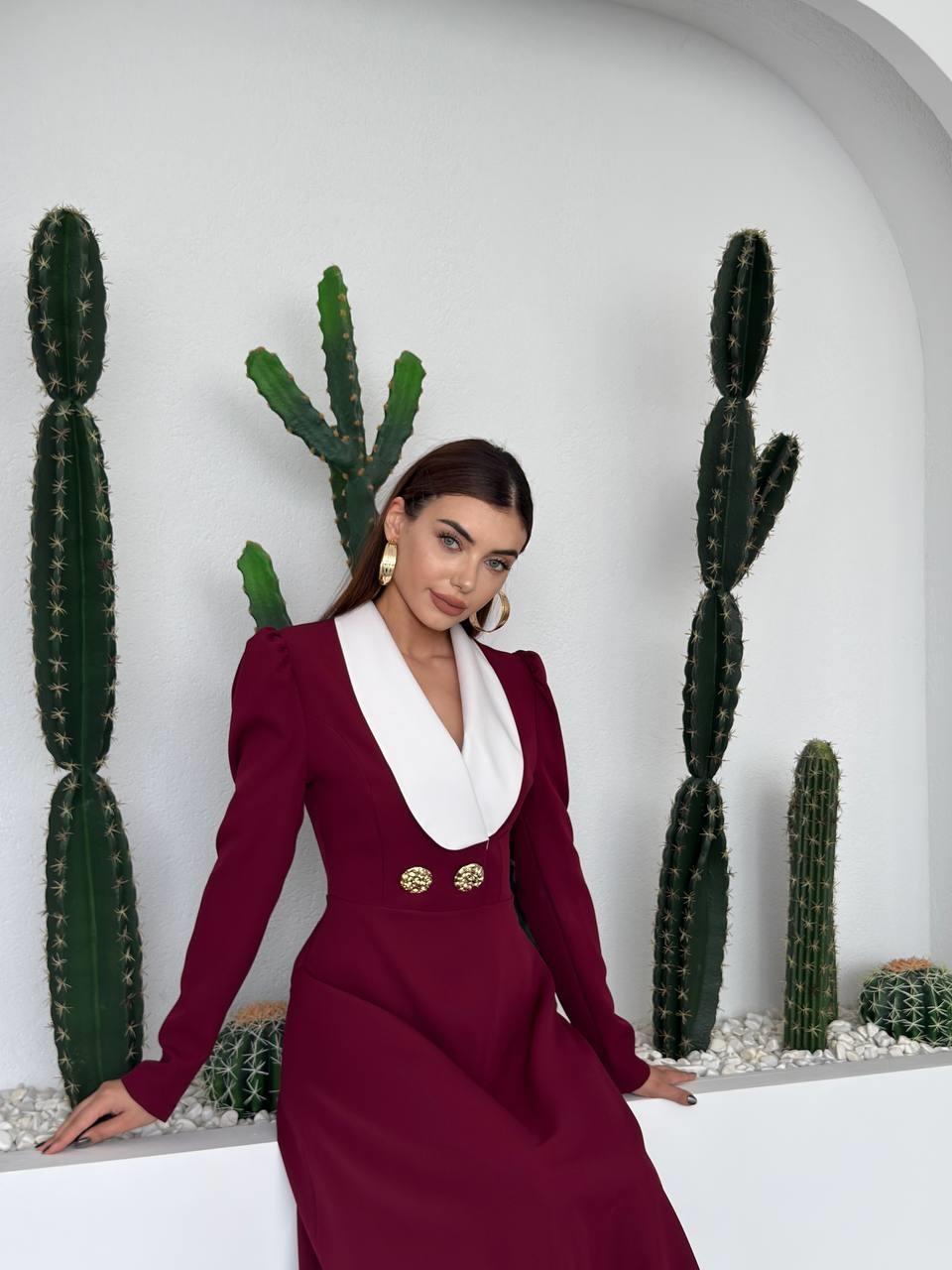 Heram Shawl Collar Dress
