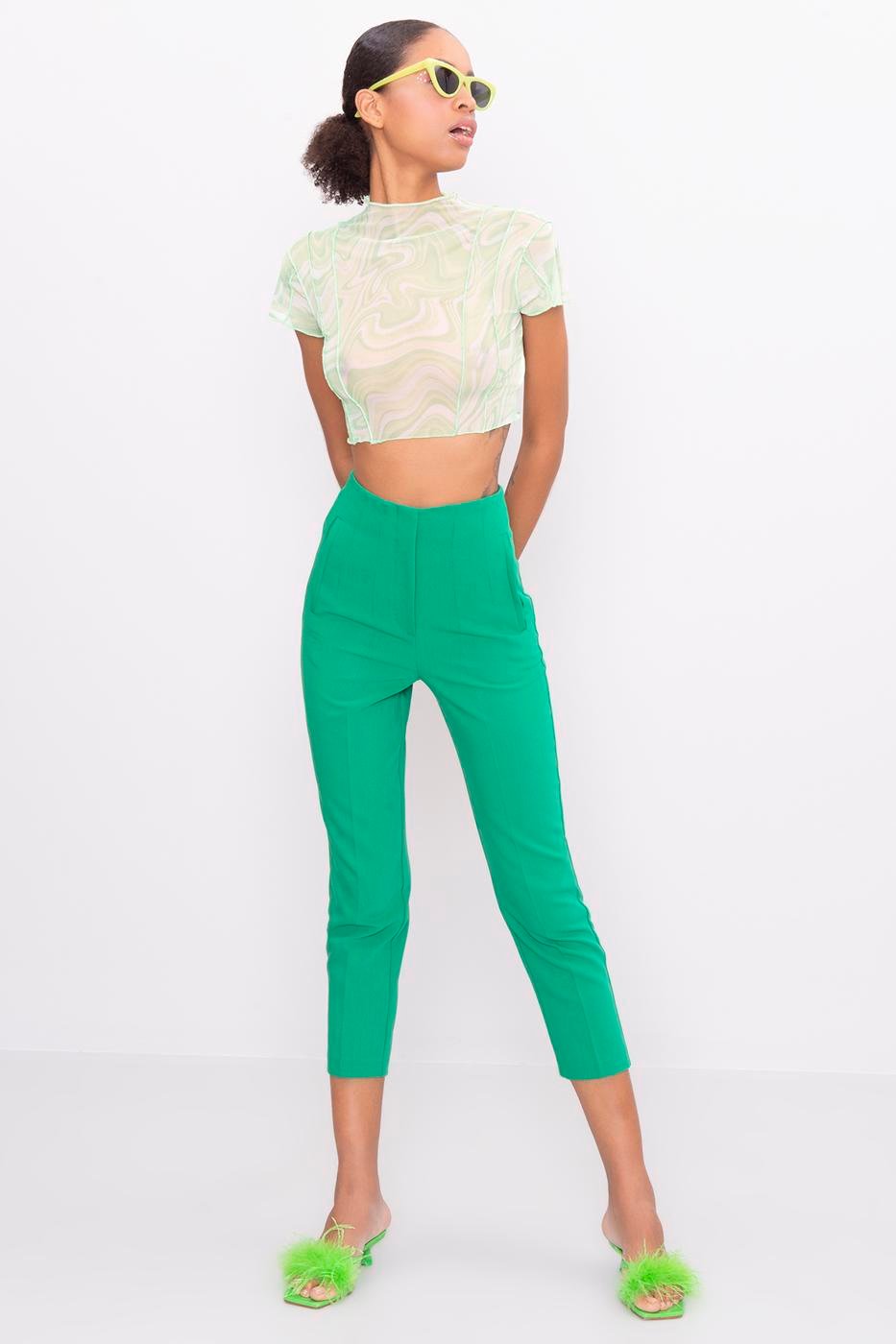 High Waist Cigarette Pants