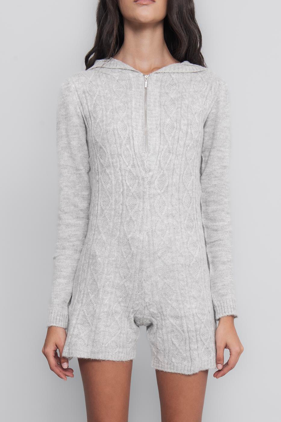 Hooded Knit Mini Romper