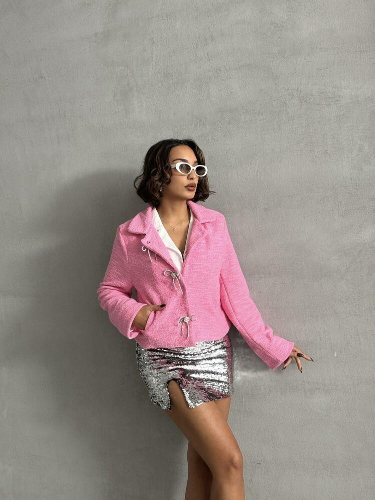 İyonklu Toptan Ceket - Pembe | TOPSHOW