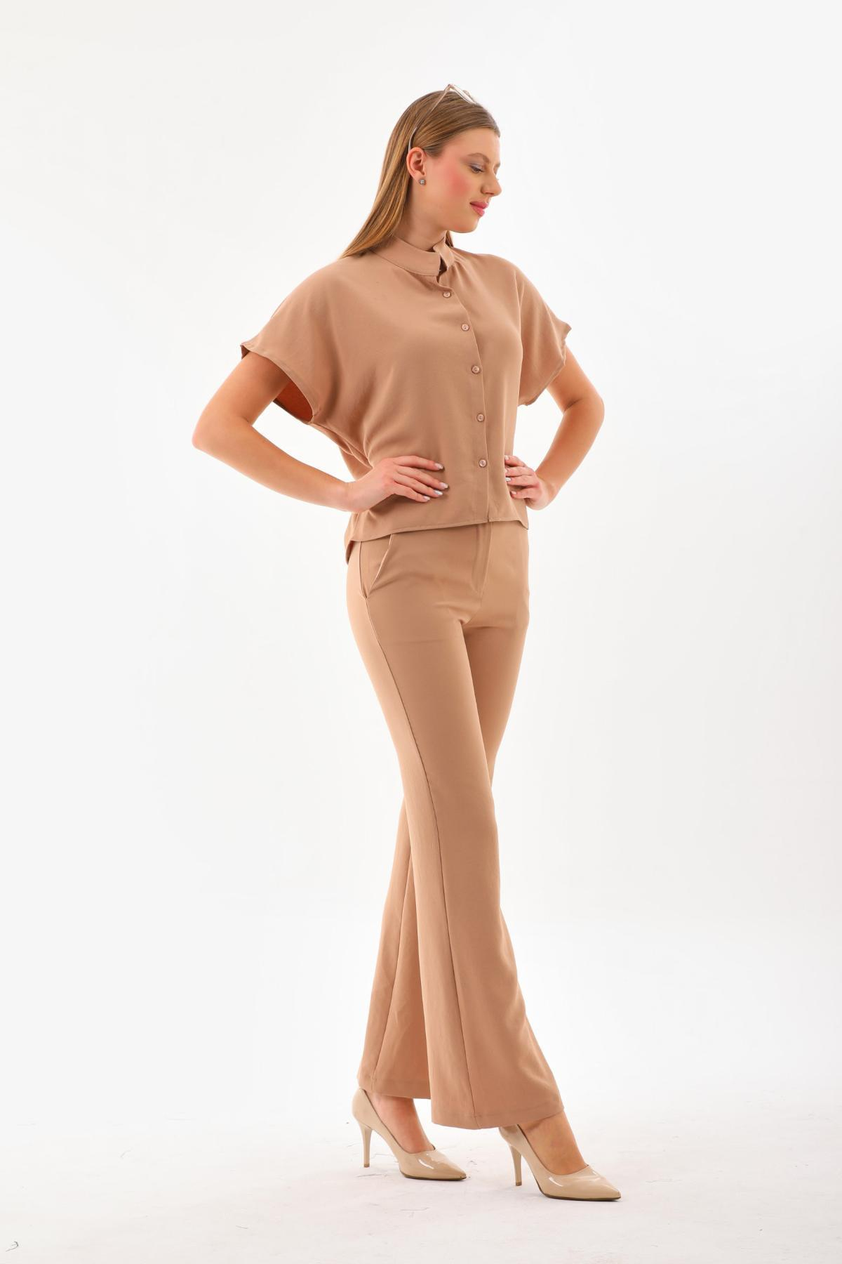 Women shirt and pants set wholesale Beige color 691554