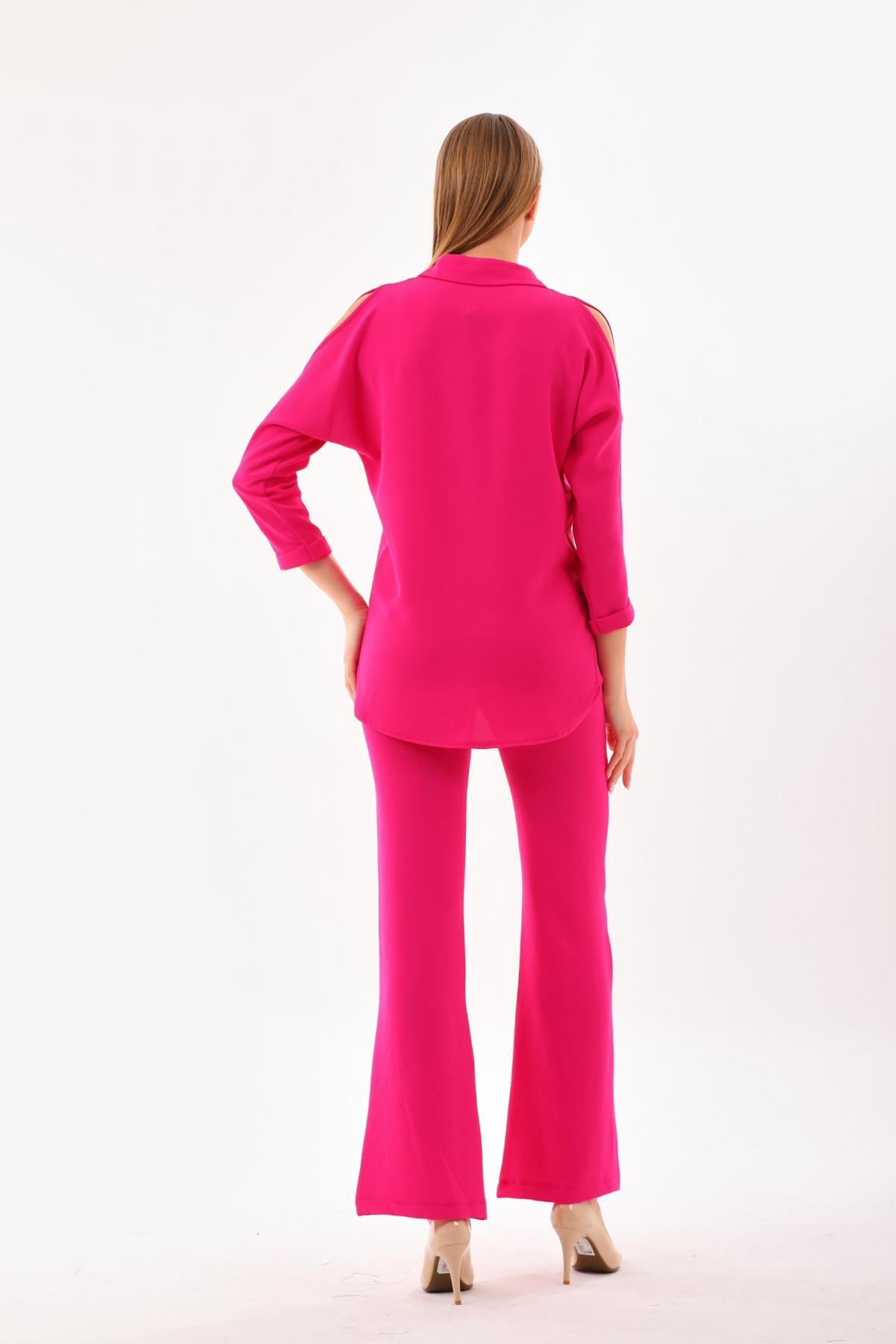 Women shirt and pants set wholesale Fuchsia color 691565