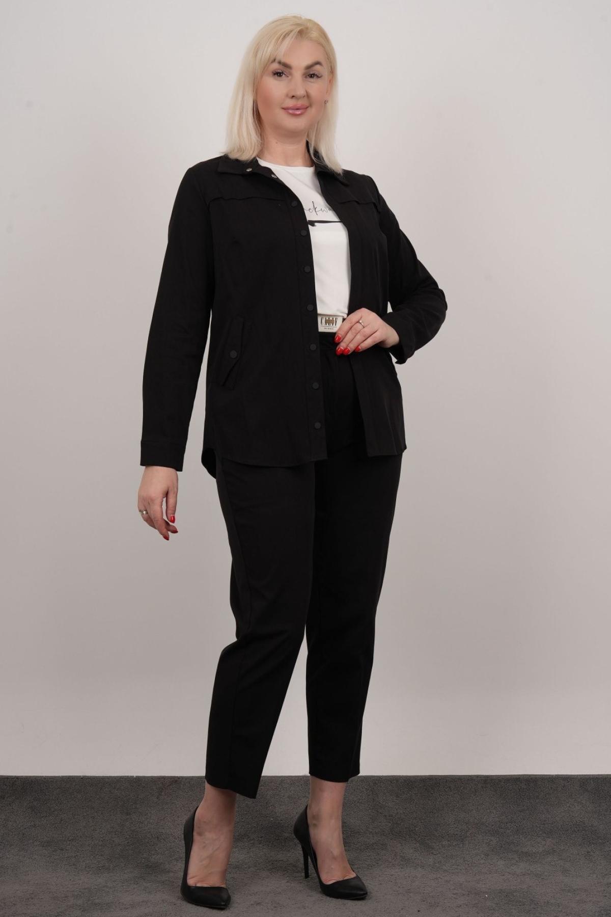 Women trousers suit Plus size wholesale Black color 686010