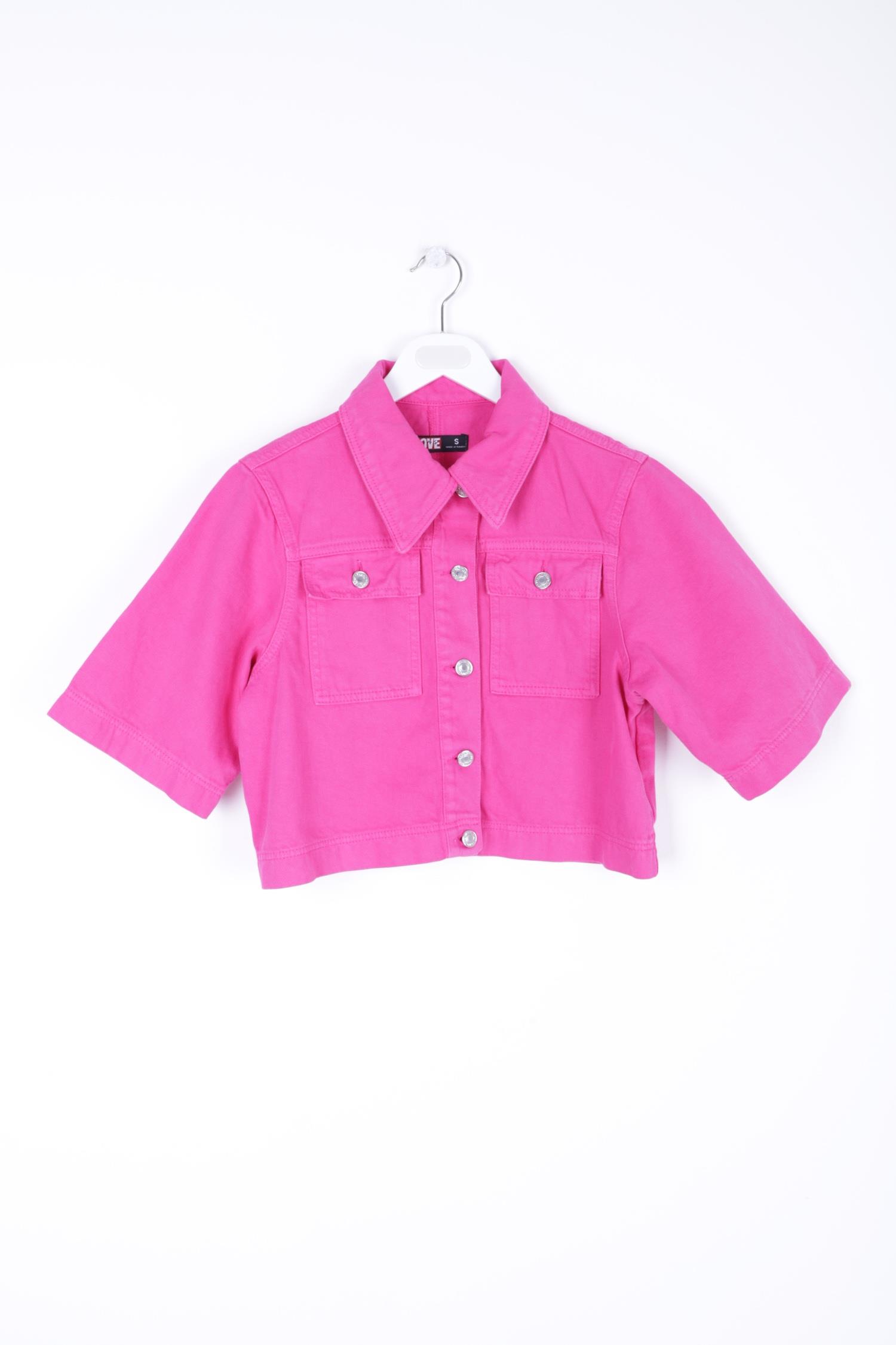 Kısa Kollu Düğmeli Kısa Kot Ceket 6057-89-(S-XL)