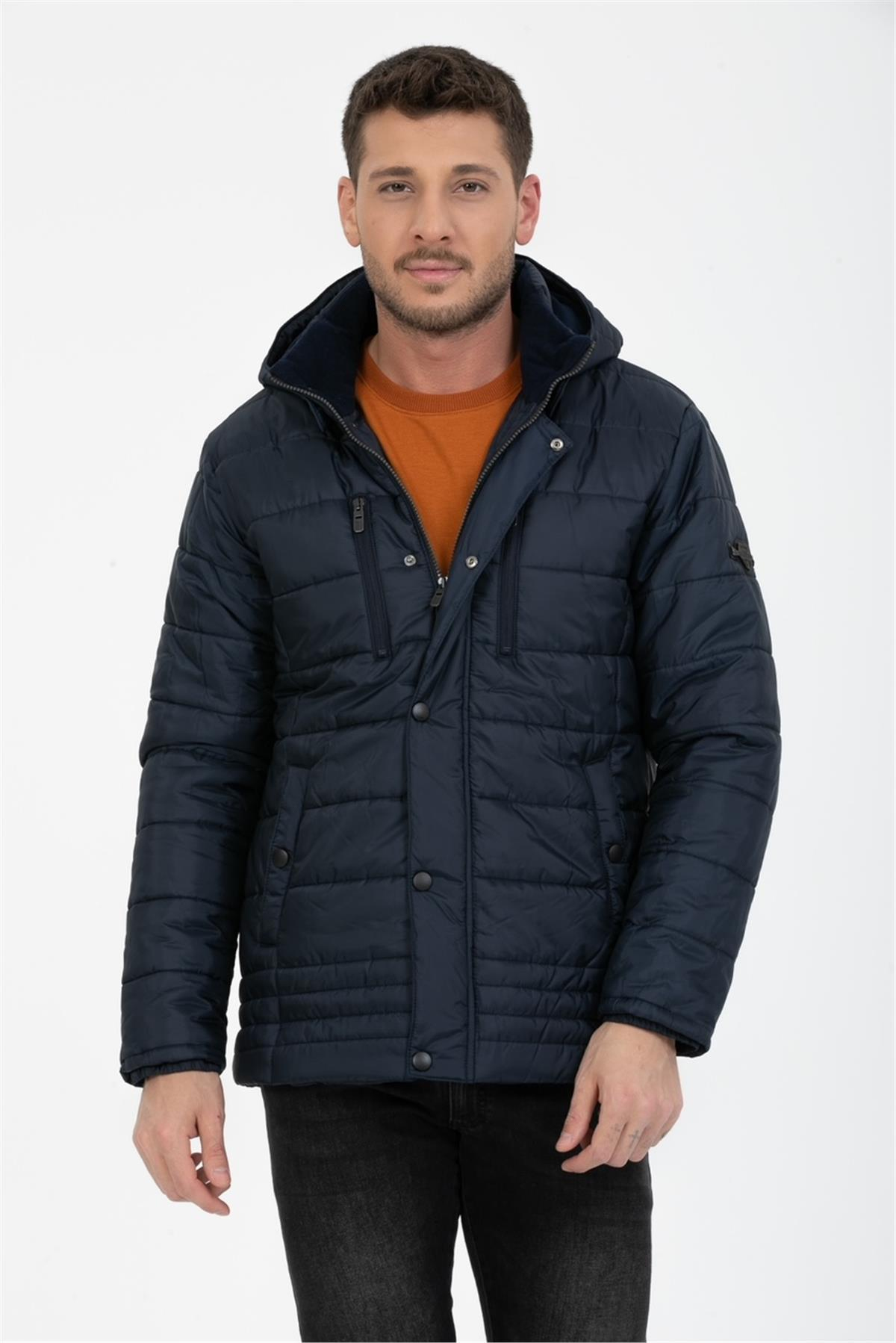 Wholesale Navy Polar Lined Coat 3753L