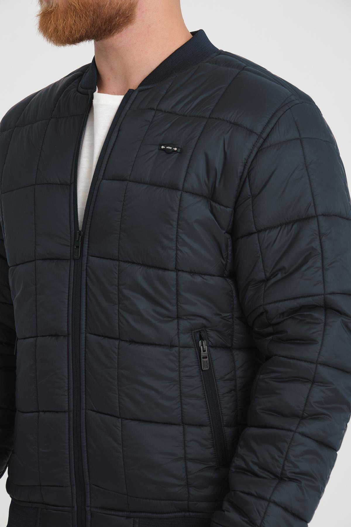 Wholesale Navy Quilted Pilot Jacket 4574L