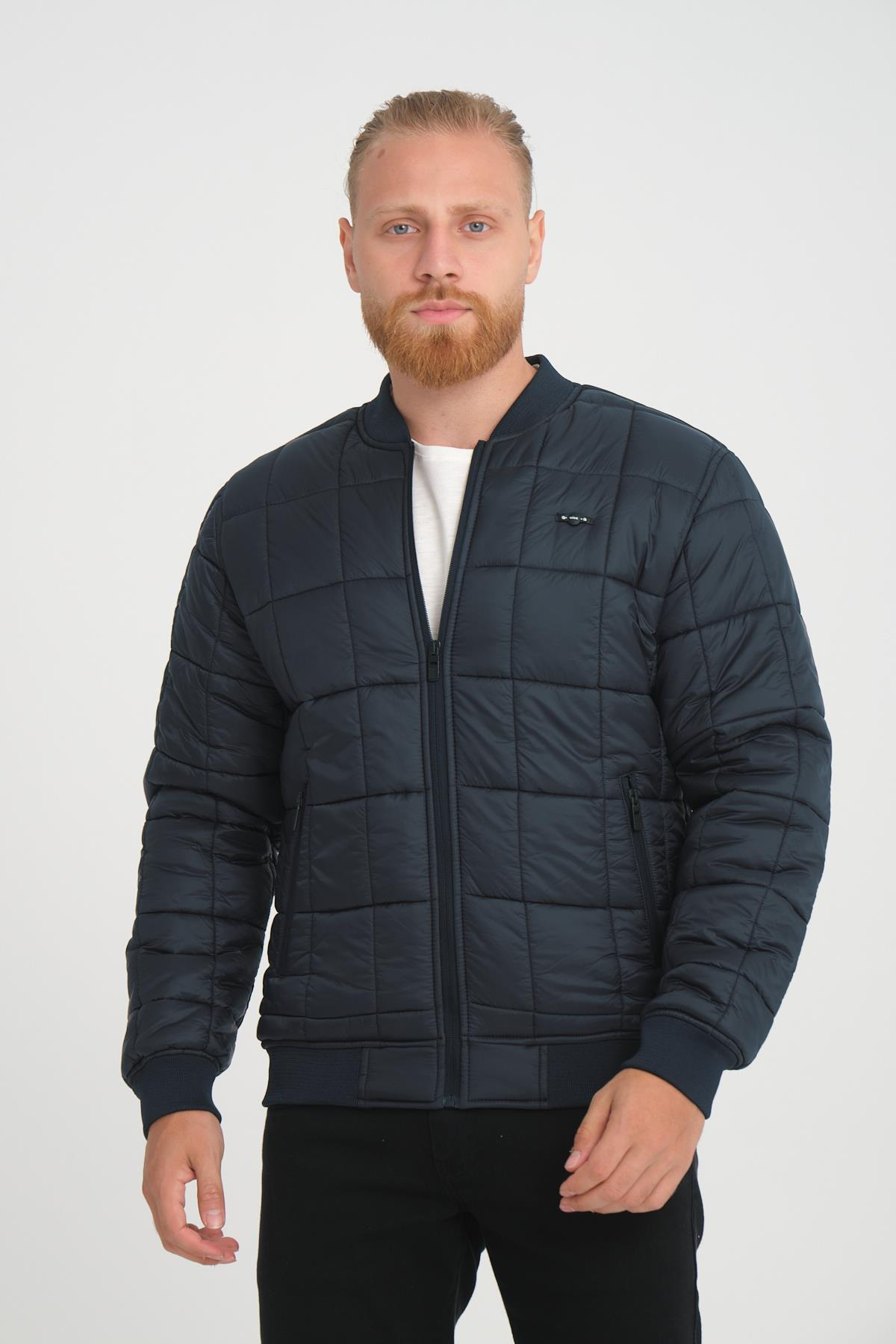 Wholesale Navy Quilted Pilot Jacket 4574L