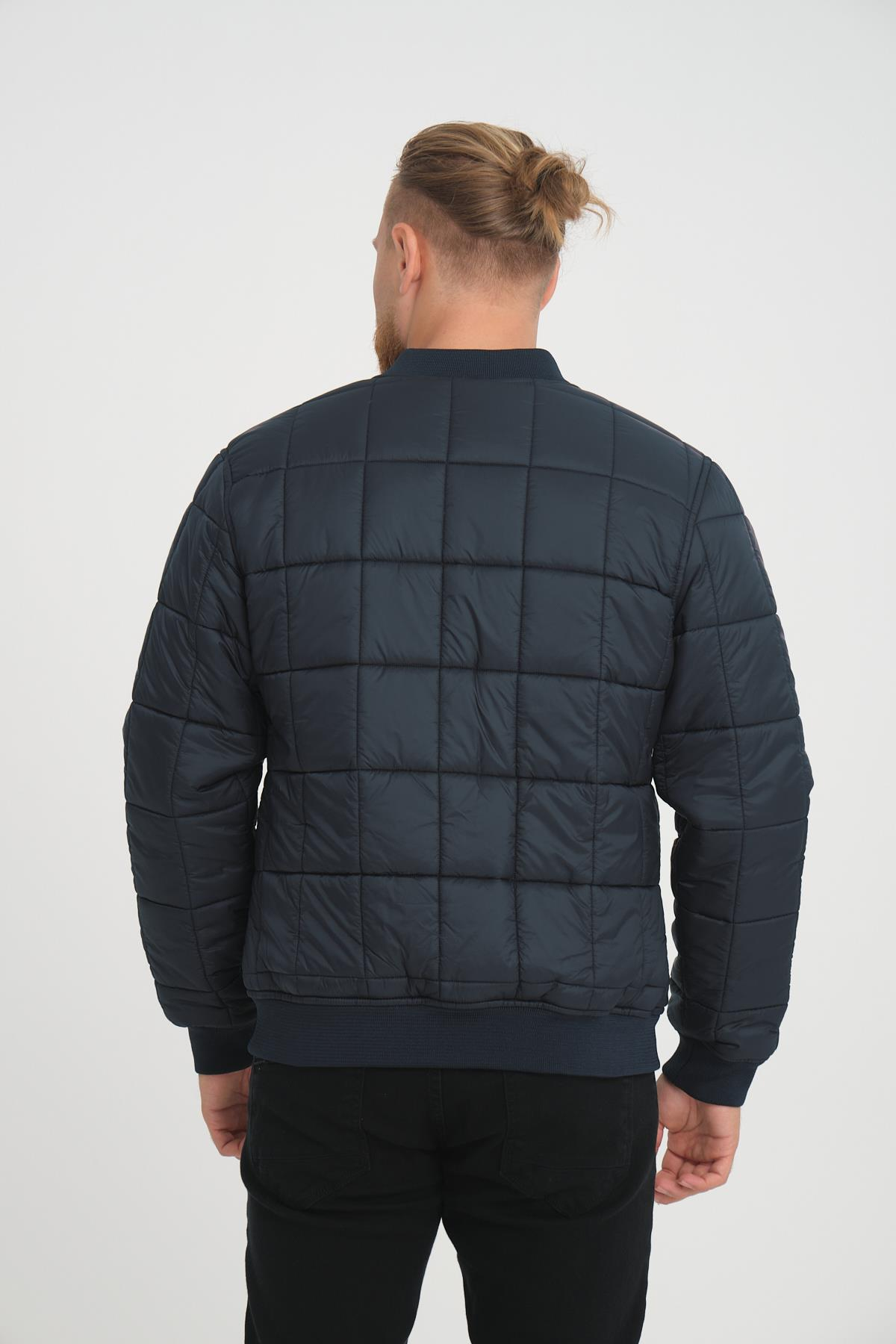 Wholesale Navy Quilted Pilot Jacket 4574L