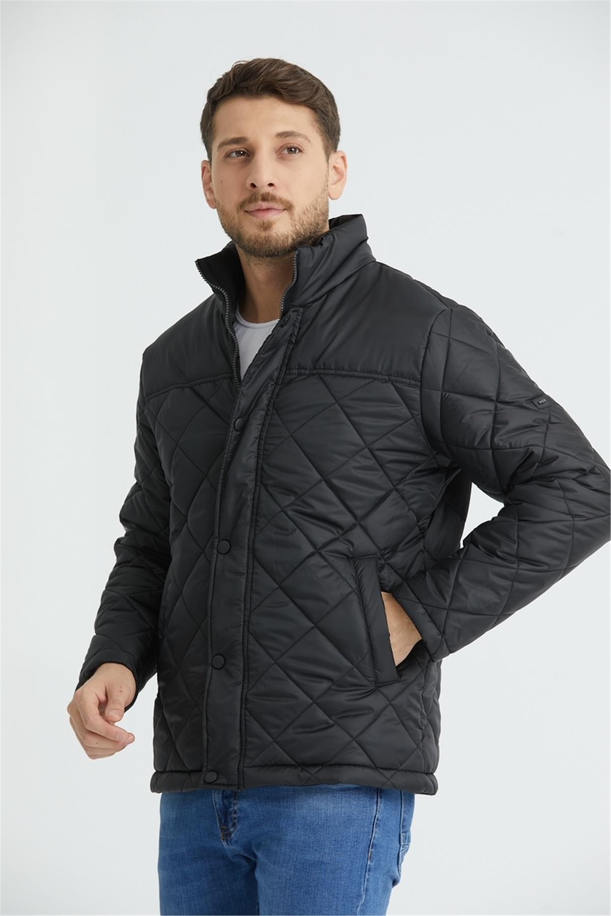 Wholesale Navy Fur Collar Puffer Coat 3037L