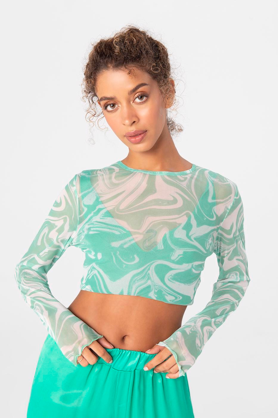 Long Sleeve Tulle Body