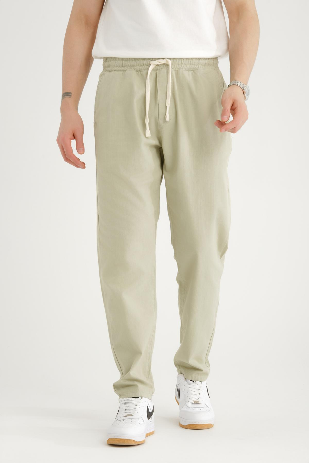 Men drawstring pants wholesale Sand color 693716