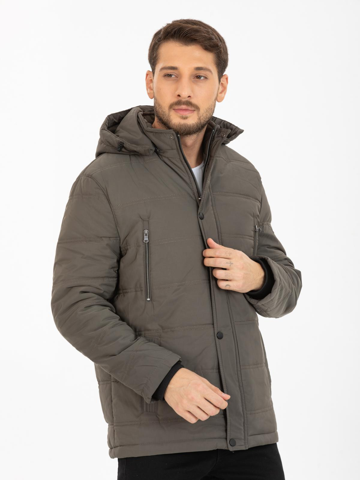 Men hooded down jacket wholesale Gray color 677219