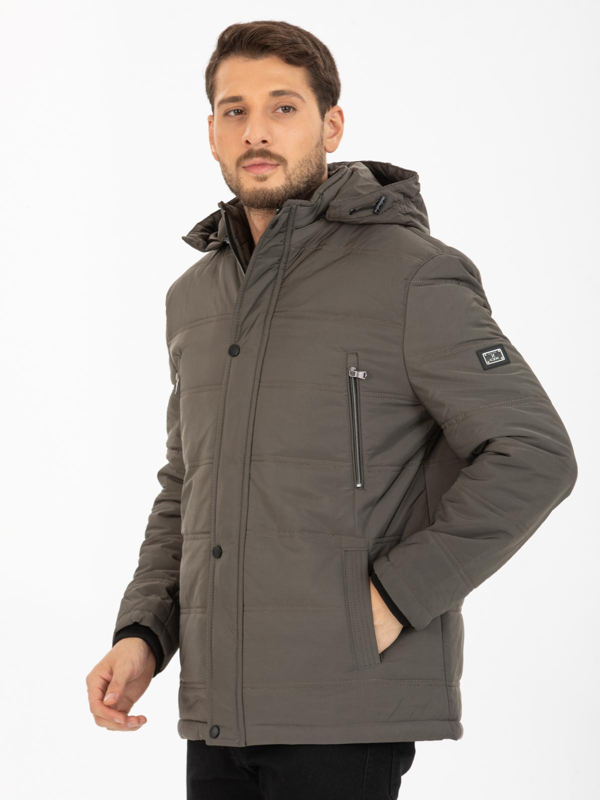 Men hooded down jacket wholesale Gray color 677219