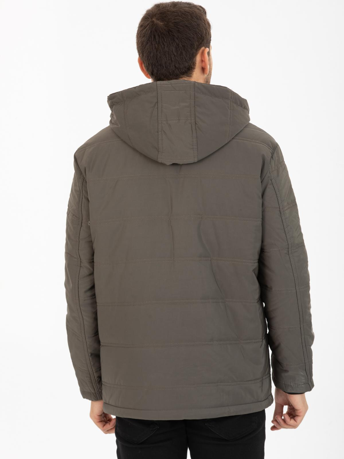Men hooded down jacket wholesale Gray color 677219
