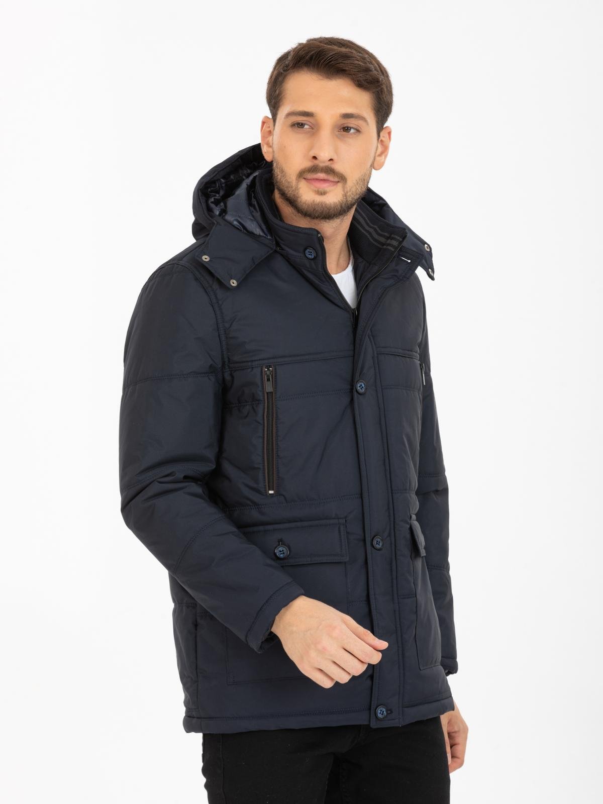 Men hooded down jacket wholesale Navy color 677220