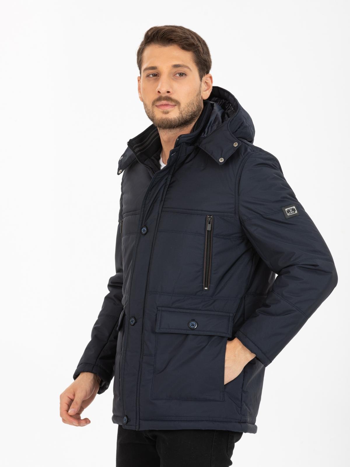 Men hooded down jacket wholesale Navy color 677220