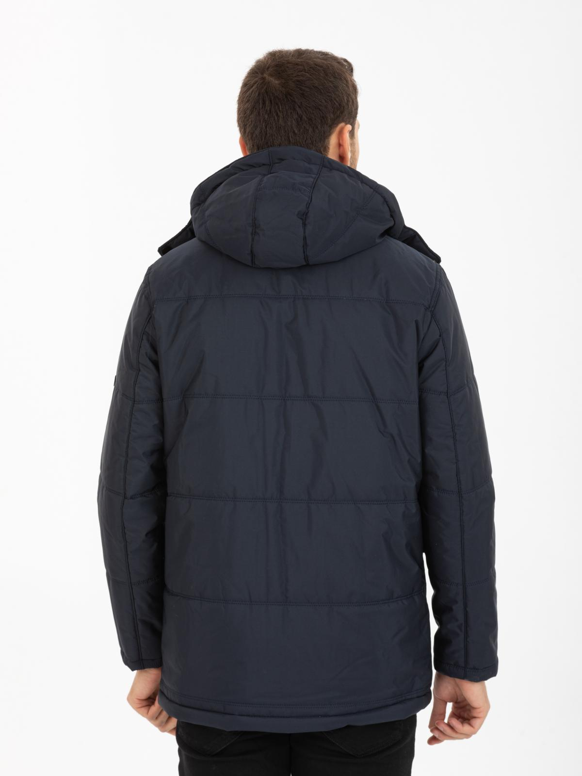 Men hooded down jacket wholesale Navy color 677220